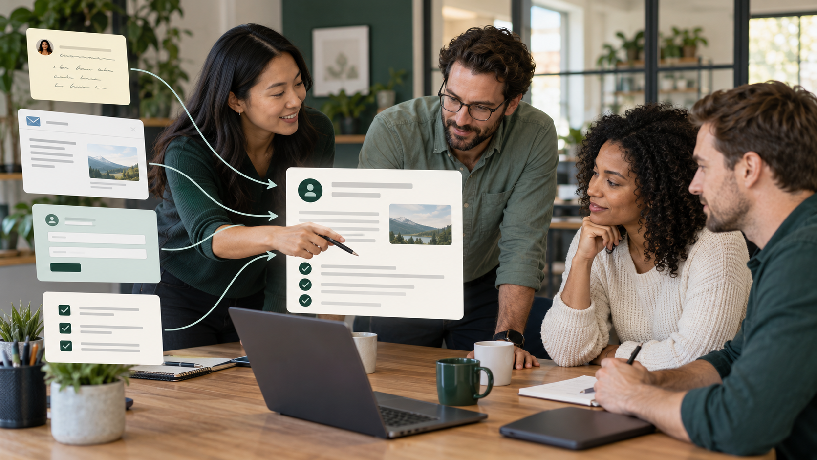 AI project handoff organizing customer details between small-business teams.