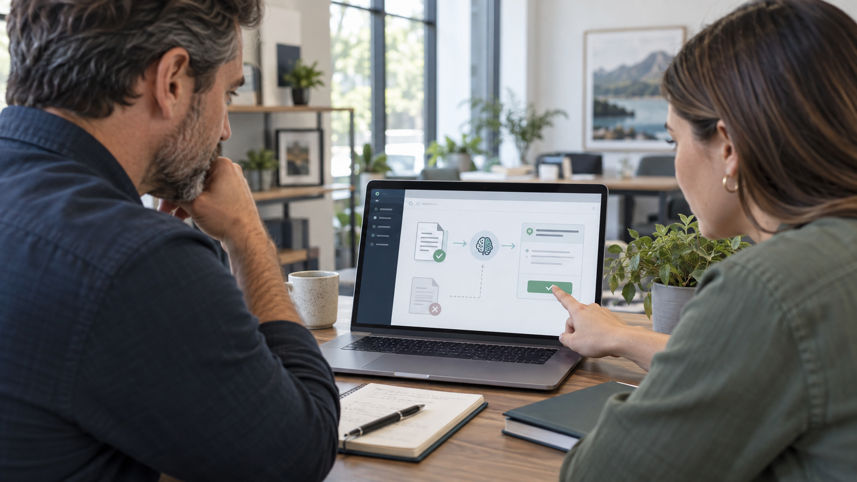 Business team keeping an AI knowledge base current as policies and procedures change.